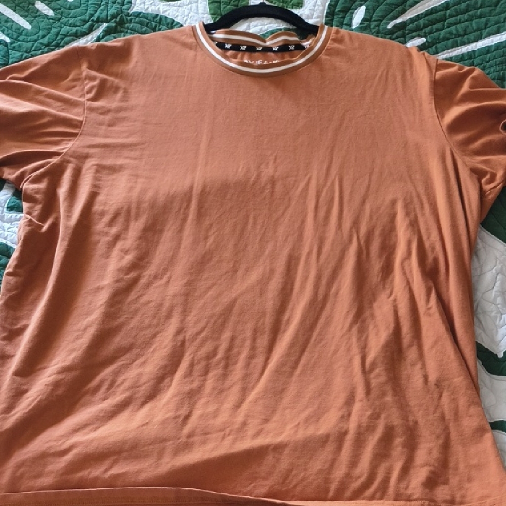 Orange Short Sleeve Tee Classic Crew Neck